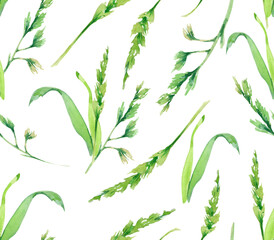Wheat illustration.Floral seamless pattern. Plants illustration. Design with wheats for textile, package, cards, greetings, home decor, beddings.