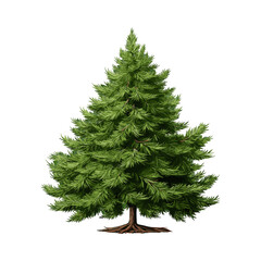 Cartoon realistic Tree Isolated on White Background. Cute green plant, forest. Can be used to illustrate any nature or healthy lifestyle topic.