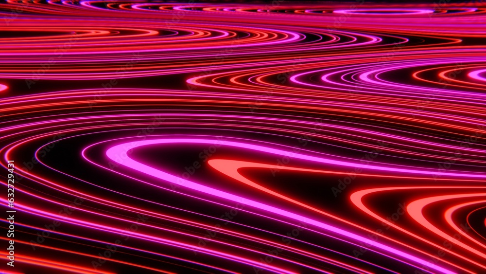 Poster abstract neon groovy 80s retro background. bright wallpaper. videogame style landscape with glowing 