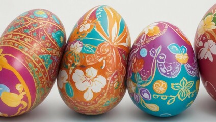 a group of colorful eggs