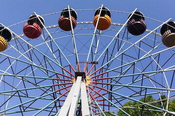 ferris wheel on a blue sky