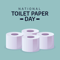 National toilet paper day design template good for celebration. toilet paper design illustration. flat design. eps 10.