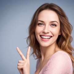 portrait of a beautiful woman showing ok 