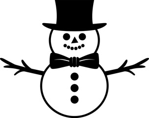 Snowman flat vector icon.Snowman with a scarf .Cute snowman christmas character icon