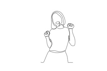 A woman smiled with a happy face. World smile day one-line drawing