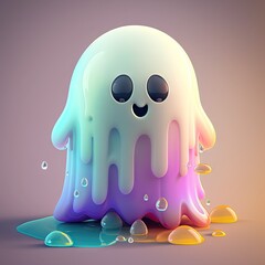 Monster happy ghost cartoon character ai generated