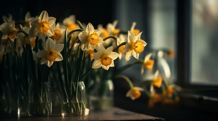 Delightful Daffodils Bouquets of Flowers, bokeh 