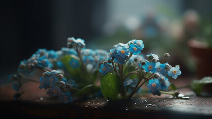 Charming Forget-Me-Nots Bouquets of Flowers, bokeh 