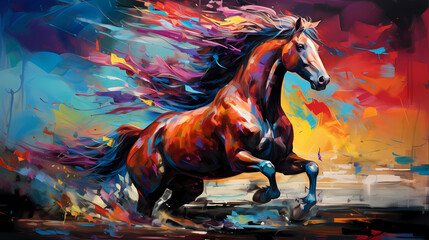 colorful portrait horse, abstrat illustration, design, art, animal, colorful, wallpaper, cartoon, color, texture, symbol, graffiti
