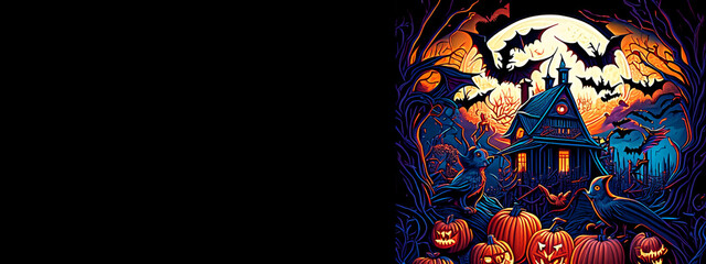 Halloween Copy Space Banner, Scary Halloween Monster, Halloween Copy Space Poster