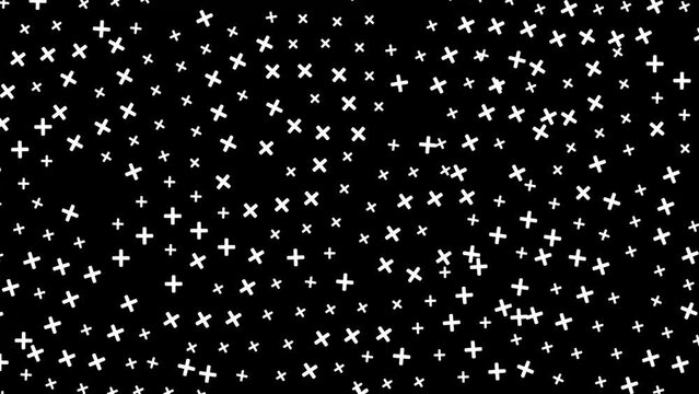 Rotating star particles seamless pattern in modern style animation on black background. k1_5