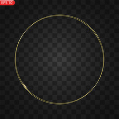 Vector circular light beam isolated on transparent background. Glowing neon light effect. Vector illustration. Glowing ellipse line