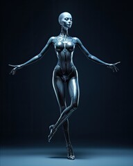 Feminine Humanoid Ballet Dancer.
AI Robotic Android Balerina.