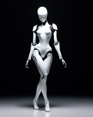 Fototapeta na wymiar Feminine Humanoid Ballet Dancer. AI Robotic Android Balerina.