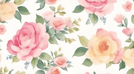 watercolor floral pattern with flowers