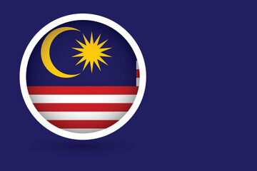 Malaysia flag button, Malaysia circle button flag with copy space
