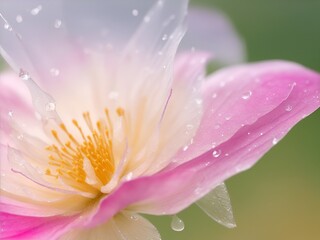 In this captivating close-up shot, the delicate intricacies of a stunning pink flower take center stage against a softly blurred background