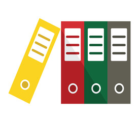 office file icon in vector and file vector and yellow , red and green file icon and vector design illustration of office table file