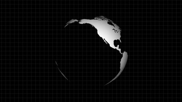 Digital plexus world globe 3D map rotation futuristic looping animation. k1_65
