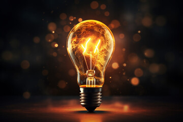 light bulb as the idea icon, symbolizing the moment of inspiration Generative AI