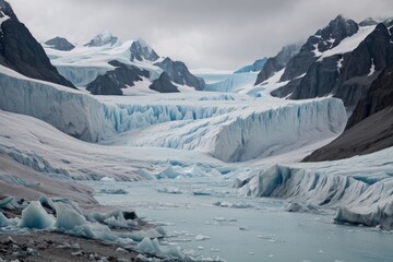 Fototapeta na wymiar Vanishing Ice: Melting Glaciers and Climate Change Effects