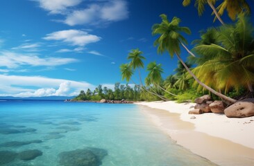 Fototapeta na wymiar Tropical island beach wallpaper