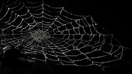spider web against black wall