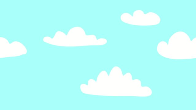 Flying white clouds in the blue sky. Seamless background template video 4k looped new
