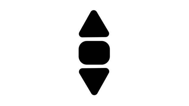 Simple design 2 side direction arrow icon. blinking arrow animation on white background. k1_179