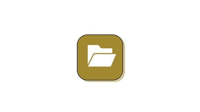 3D folder icon logotype motion graphics isolated on white background. k1_195