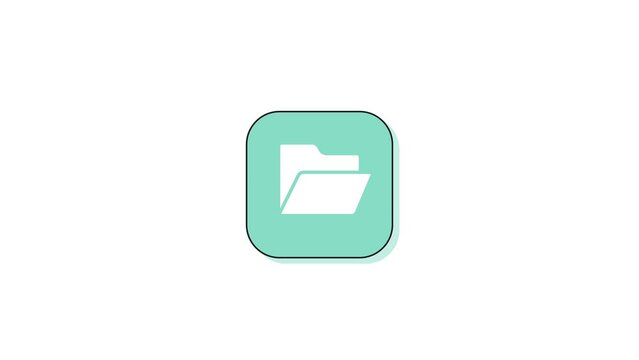 3D folder icon logotype motion graphics isolated on white background. k1_198