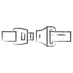 Hand drawn Seat Belt illustration icon