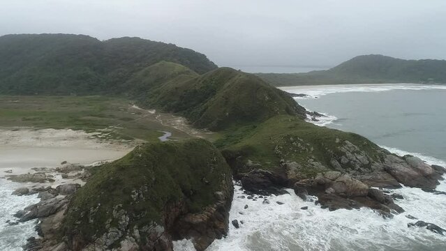 Ilha do Mel Paran&aacute; Brasil Paranagu&aacute; Drone cloudy day