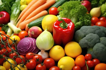 Assortment of fresh fruits and vegetables