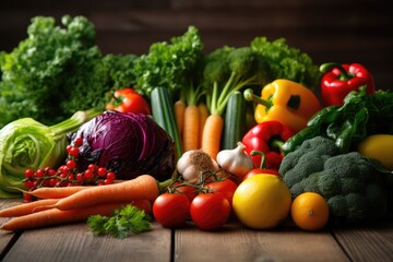 Assortment of fresh fruits and vegetables