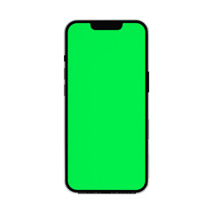 smartphone with blank green screen for vfx mockup app template with chroma 