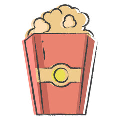 Hand drawn Popcorn illustration icon