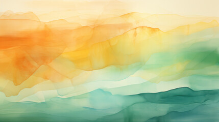an ethereal blend of green and yellow abstract blooming shape, isolated on a transparent background,