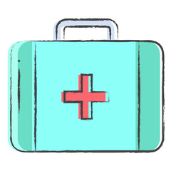 Obraz premium Hand drawn Aid kit illustration icon