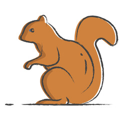 Hand drawn Squirrel illustration icon