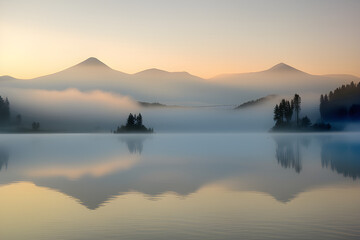 sunrise over the lake