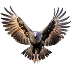 Naklejka premium a Wild Turkey in-flight in a Wildlife-themed, photorealistic illustration in a PNG format, cutout, and isolated. Generative AI