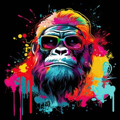 Gorilla Clip Art or T-Shirt Design illustration