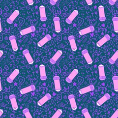 School pencil seamless blackboard doodle pattern for wrapping paper and fabrics and kids clothes print