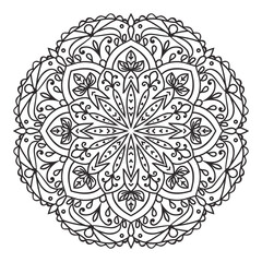 Decorative mandala. Indian ornament. Illustration on transparent background