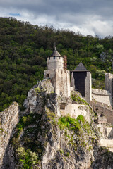 Fototapeta na wymiar The Golubac fortress on Danube River in Serbia