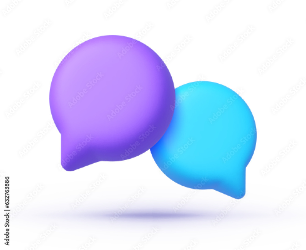 Poster speech bubble 3d in modern style on white background. modern template for web design. vector illustr