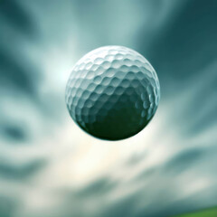 Golf ball flying through the air.generative AI