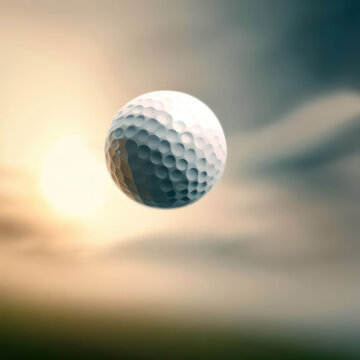 Golf ball flying through the air.generative AI