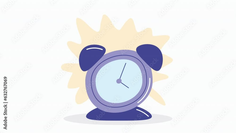 Poster purple alarm clock timer animation
